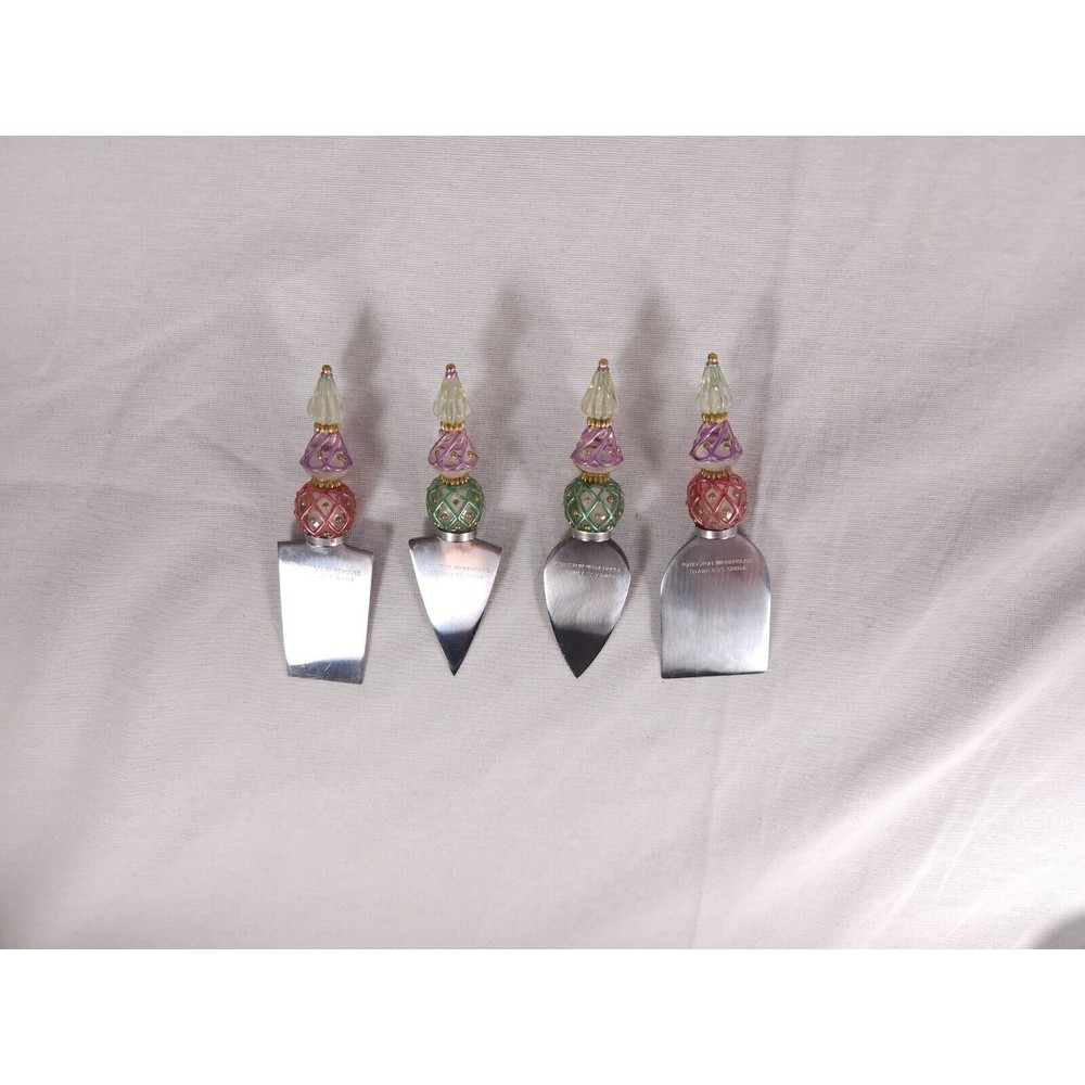 Venetian Ornaments Cheese wedge knife set‎ of 4 Boston Warehouse Decorative